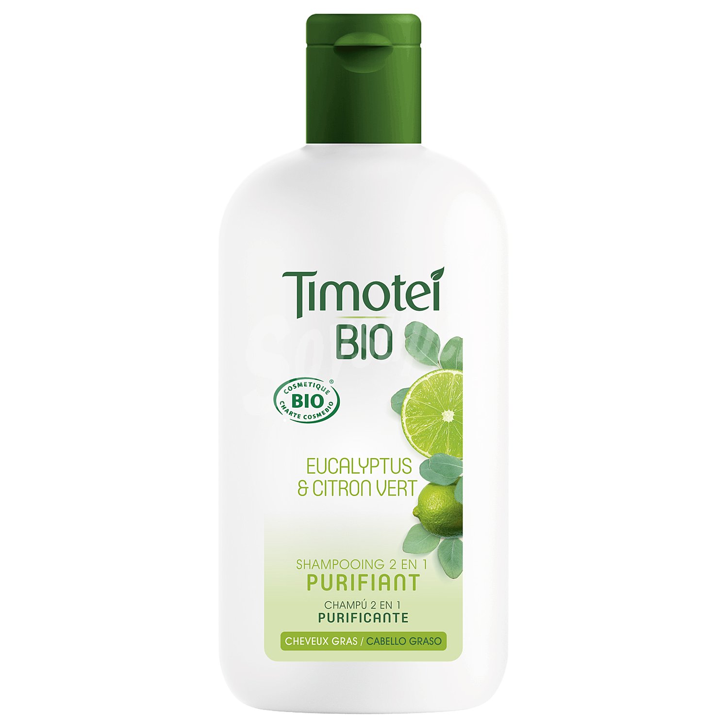 Champú purificante 2 en 1 eucalipto y limón cabello graso bio