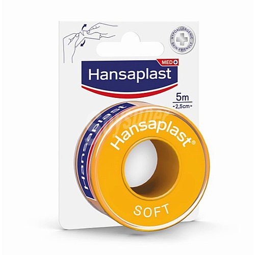 Hansaplast Esparadrapo Suave 5 Metros x 2,5 Centímetros hansaplast