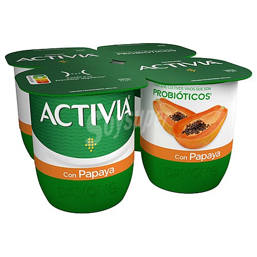 Activia Bífidus con trocitos de papaya activia de Danone