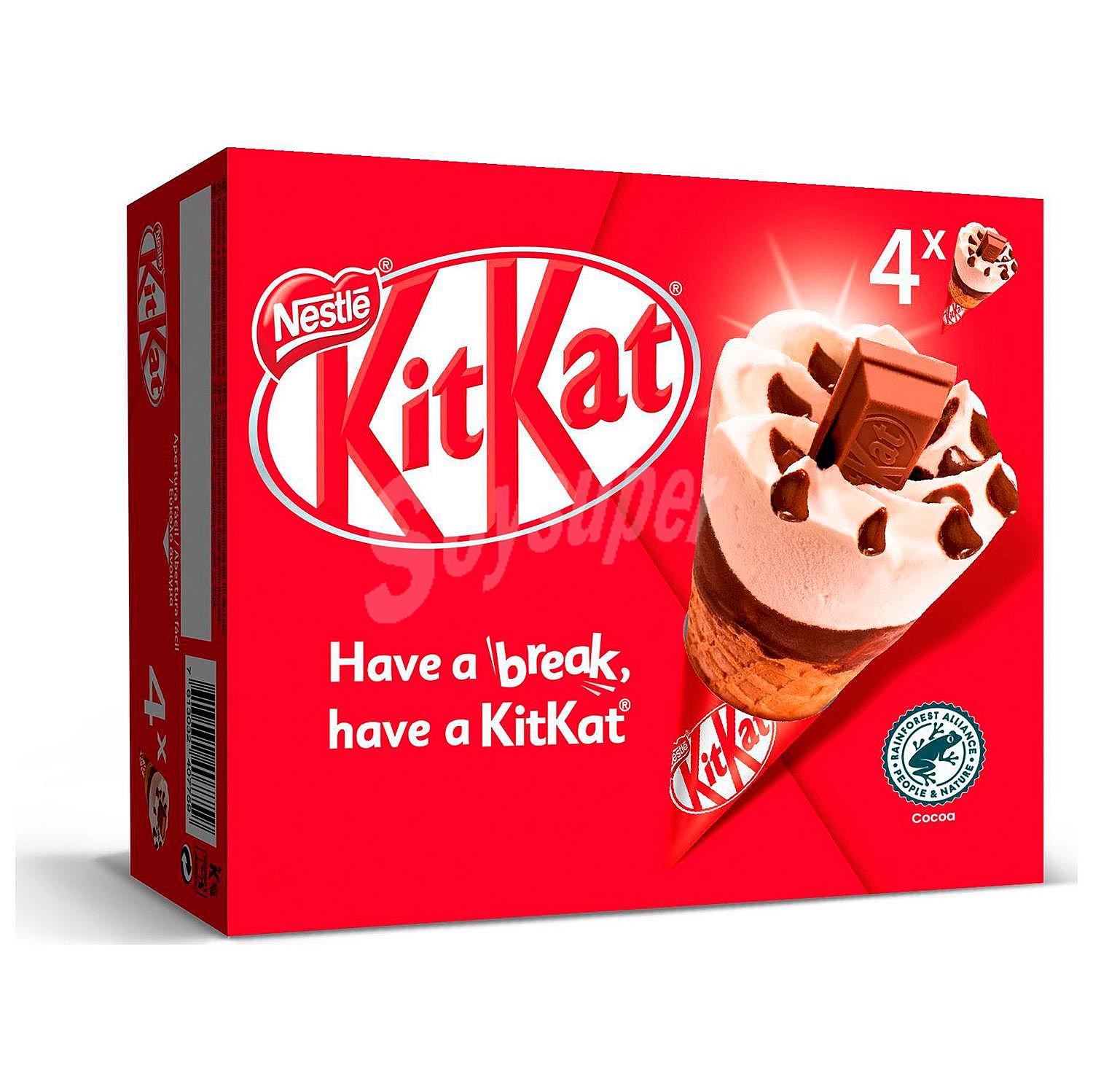 Conos con helado Kit Kat Nestlé