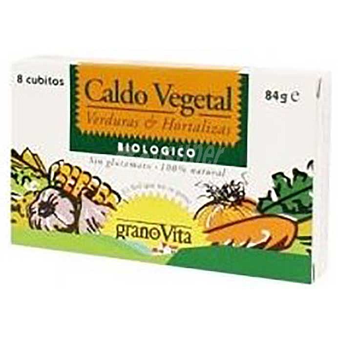 Caldo vegetal biológico en pastillas