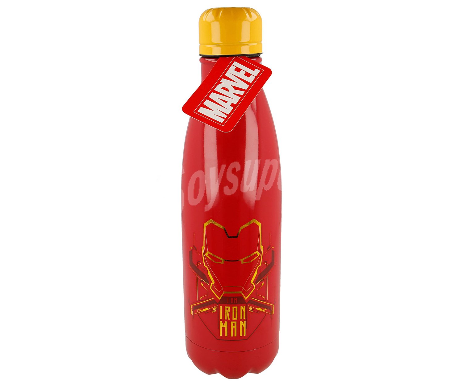 Botella de acero inoxidable con capacidad de , diseño color rojo Iron Man marvel