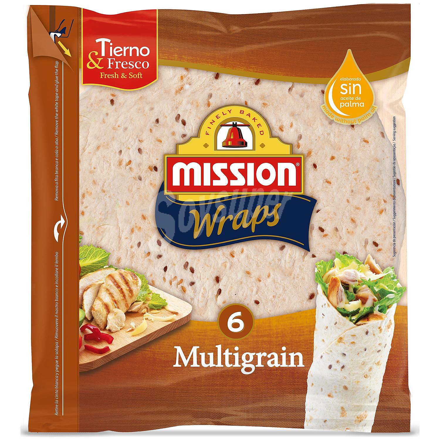 Wraps tortillas de trigo con multicereales sin aceite de palma