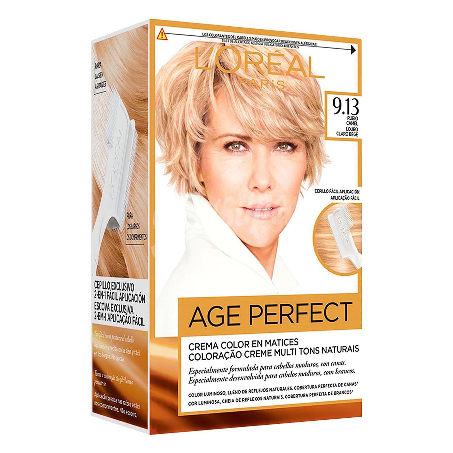 Age Perfect tinte rubio camel nº 9.13 crema color en matices para cabellos maduros y blancos