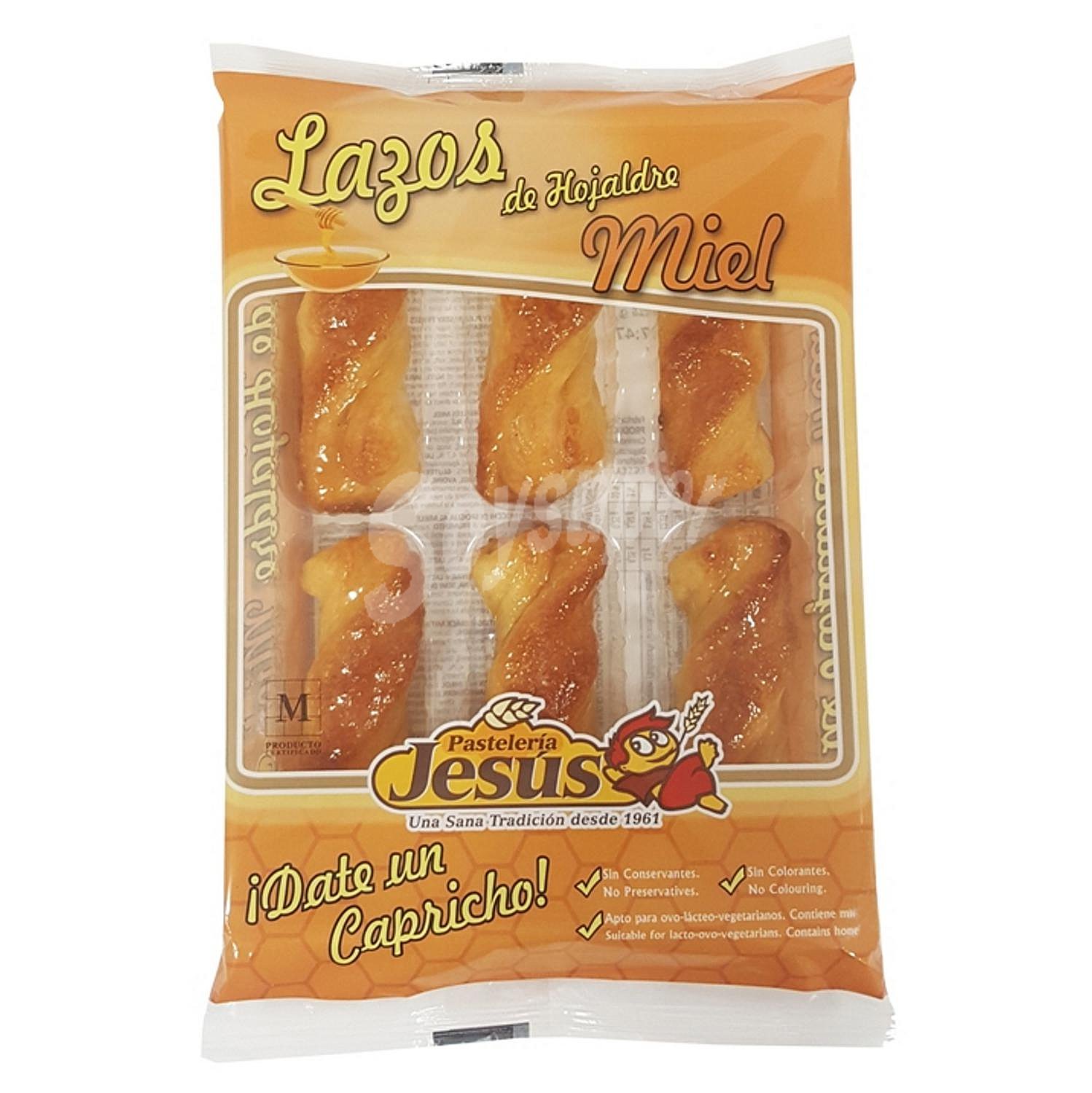 Lazos de hojaldre con miel