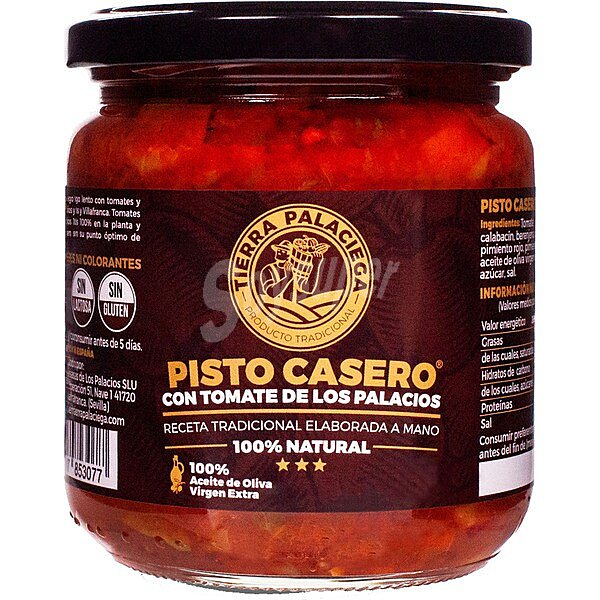 Pisto casero con tomate de los Palacios y aceite de oliva virgen extra