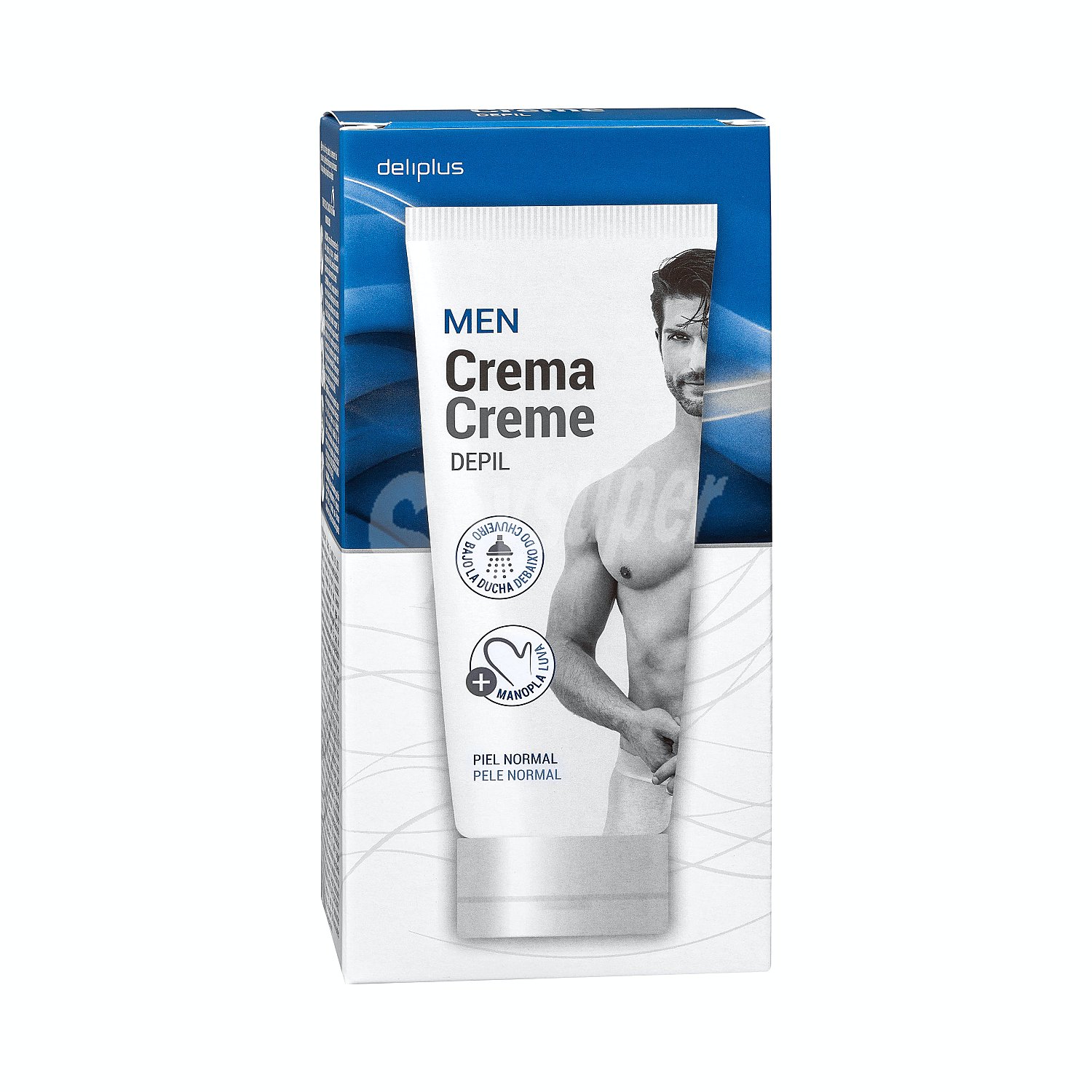 Crema depilar hombre todo tipo pieles 2 en 1 (uso tradicional o bajo ducha con espátula + manopla)