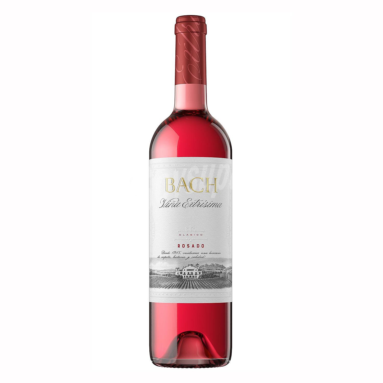 Vino rosado seco con denominación de origen Catalunya bach Viña extrísima