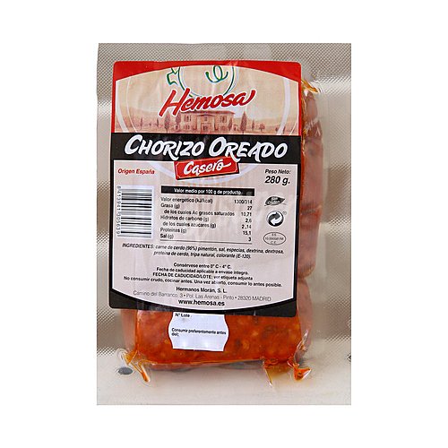 Chorizo casero oreado, sin gluten hemosa