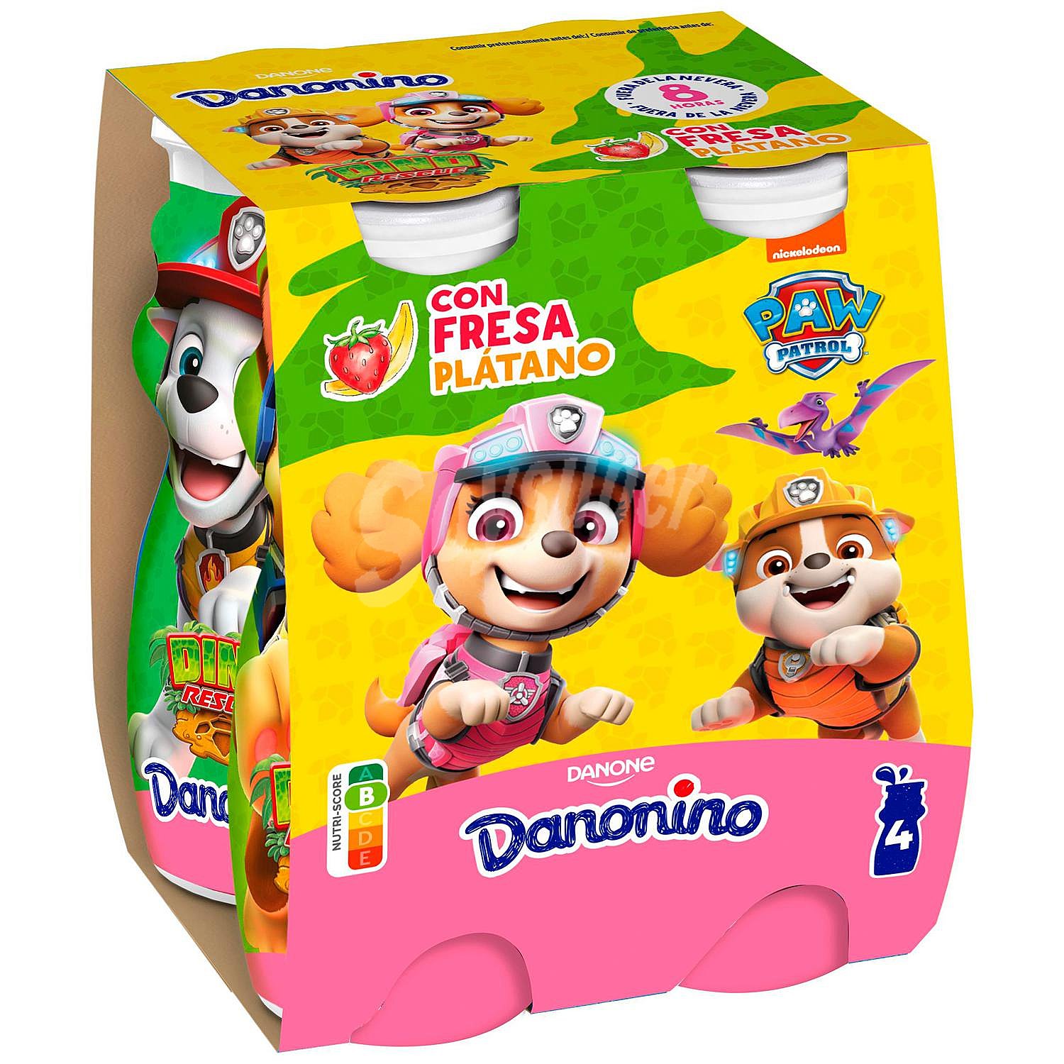 Yogur líquido de fresa y plátano Danone Danonino