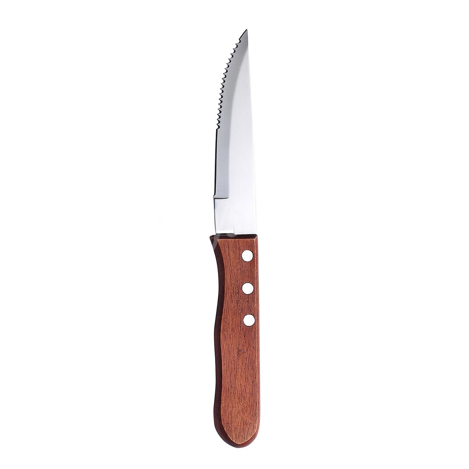 Cuchillo Chuletero con Mango de Madera Argentine 11,5 cm - Bicolor