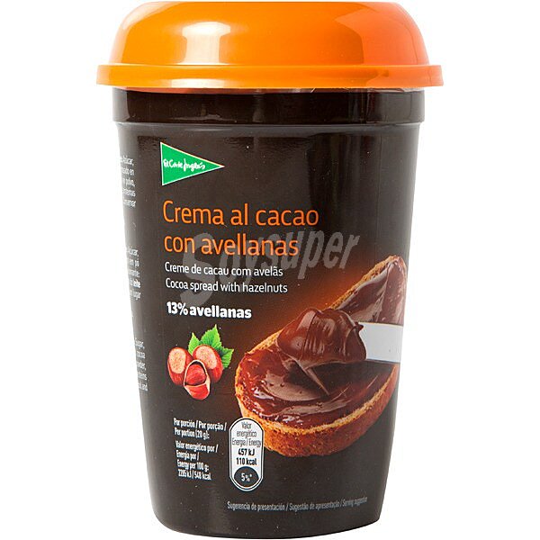 crema de cacao con avellanas