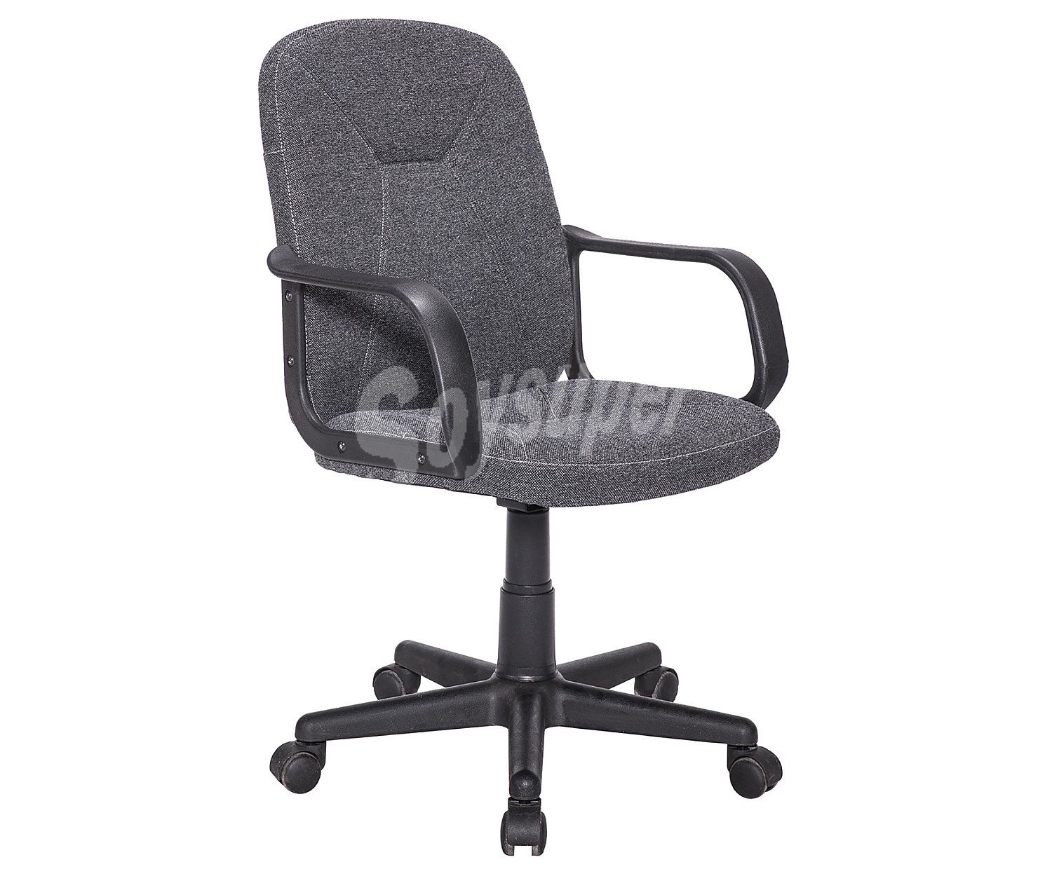 Silla giratoria de escritorio con reposabrazos, símil de piel color gris de alta calidad, adec