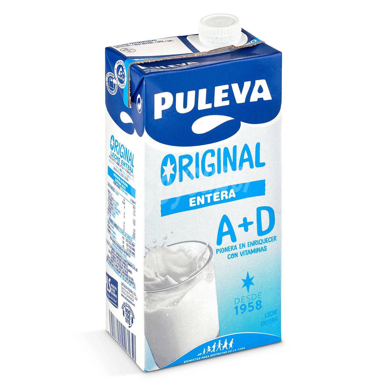 Leche entera de vaca de origen 100% español puleva