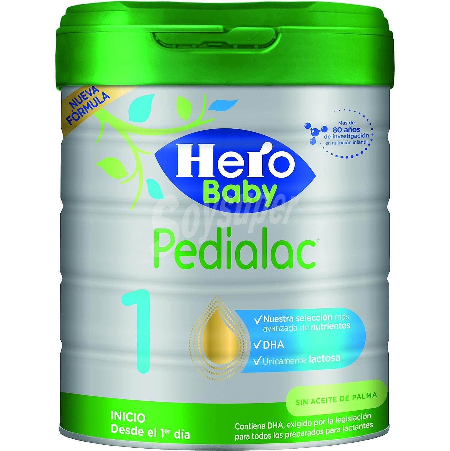 Leche infantil para lactantes en polvo 1 Hero Baby Pedialac sin aceite de palma