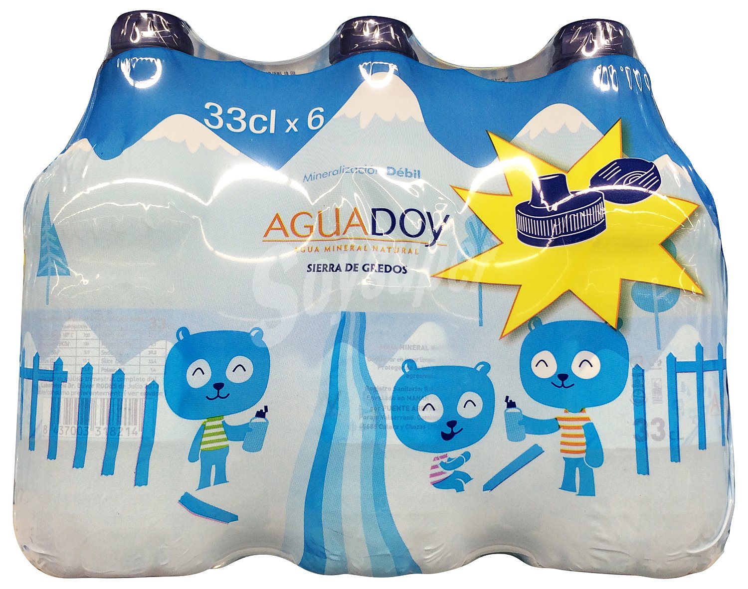 Agua mineral natural (tapon especial niños)