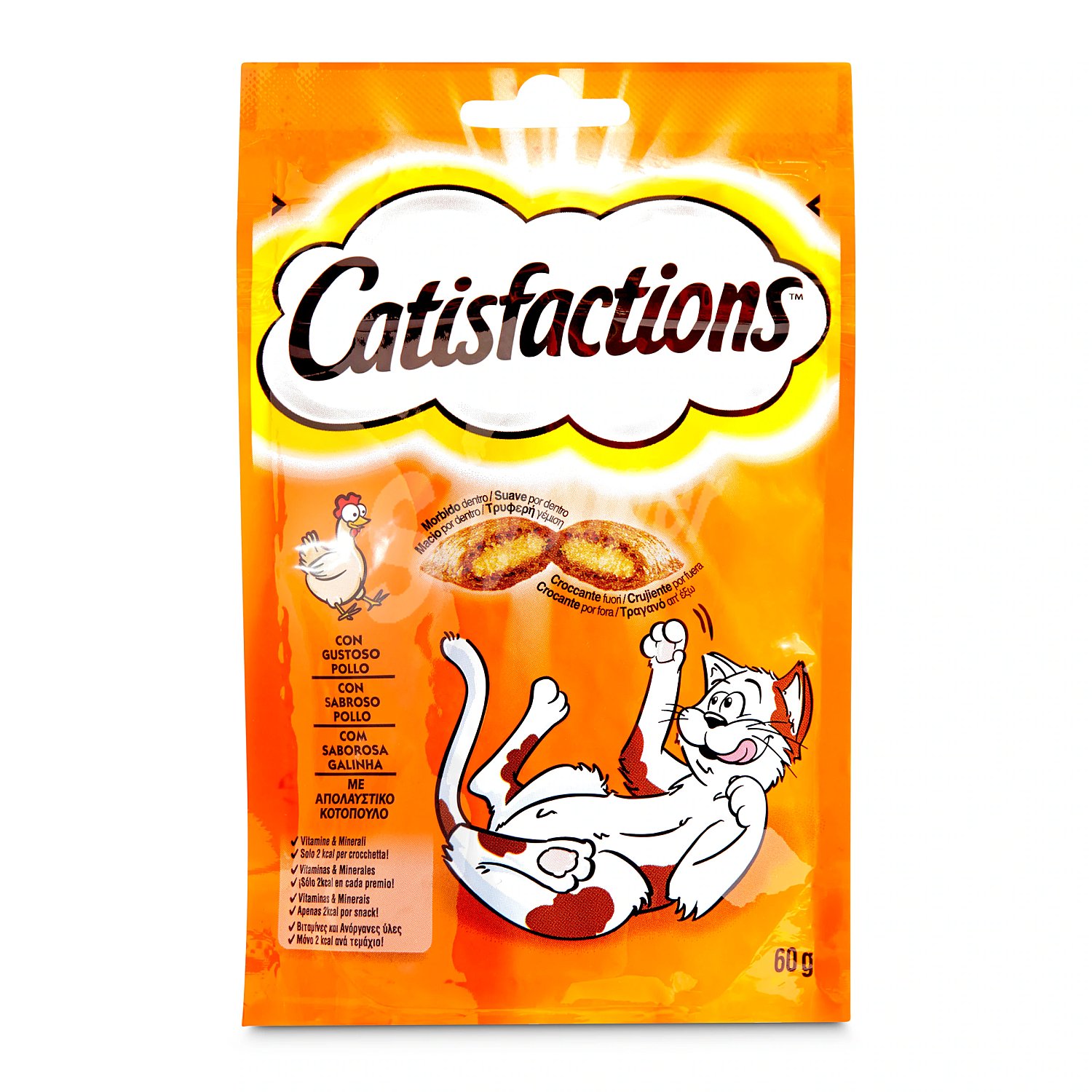 Snacks para gatos adultos y gatitos a base de sabroso pollo catisfactions