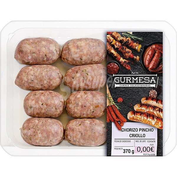 Chorizo criollo de pincho sin gluten peso aproximado bandeja 300 g