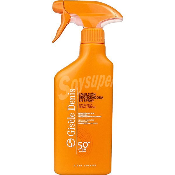 Emulsión bronceadora FP-50+ con vitaminas C y E pistola 300 ml