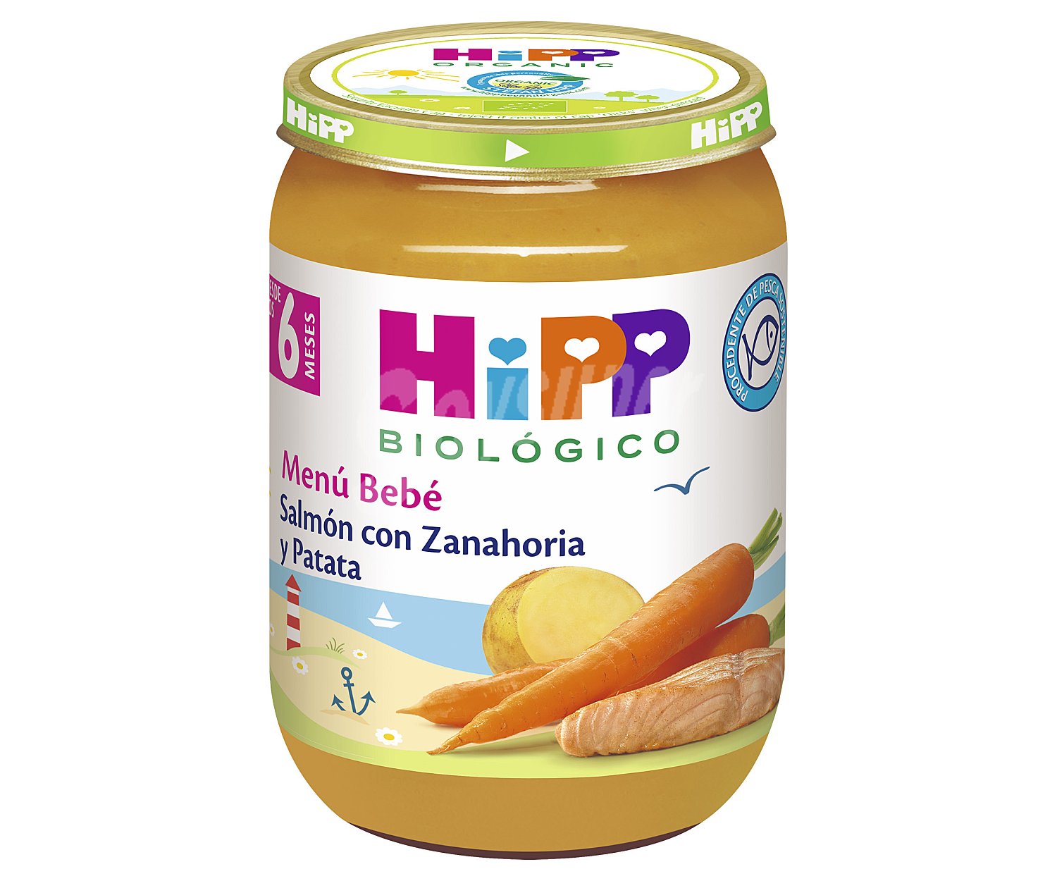 Hipp Tarrtio de salmón con zanahoria y patata ecológicas, a partir de 6 meses hipp Biológico