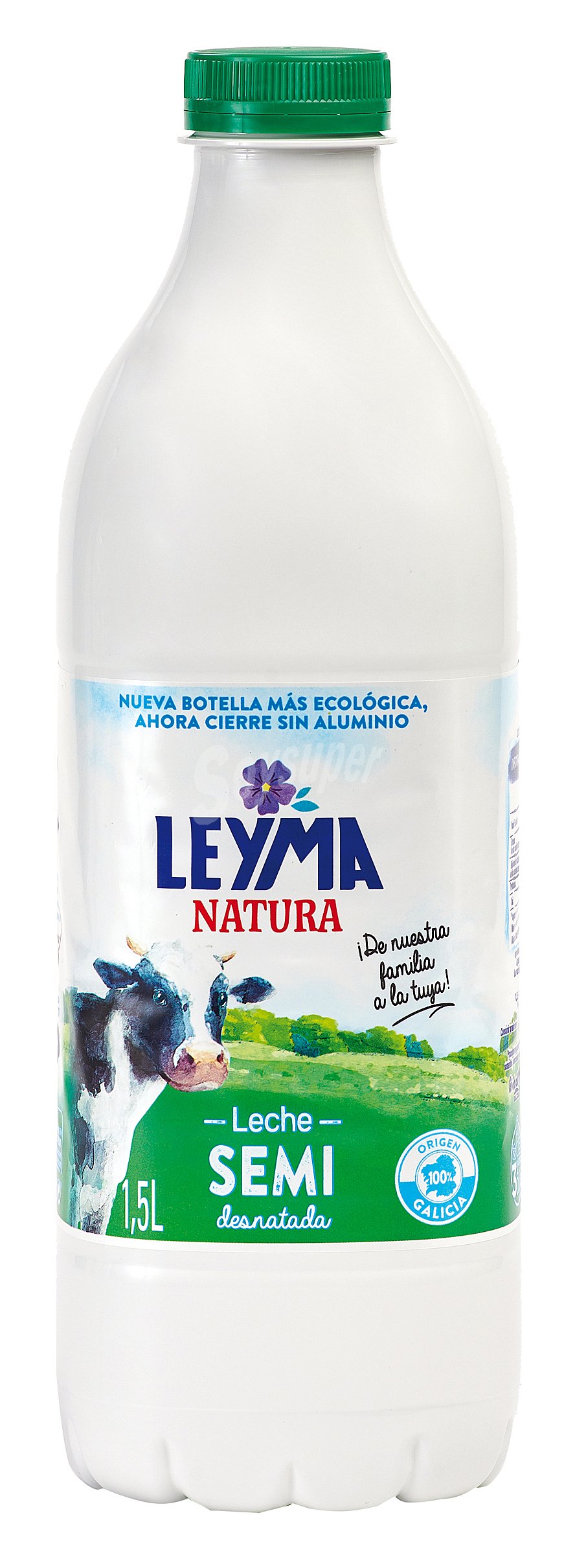 Leche fresca de vaca, semidesnatada y pasteurizada, de origen 100% gallega