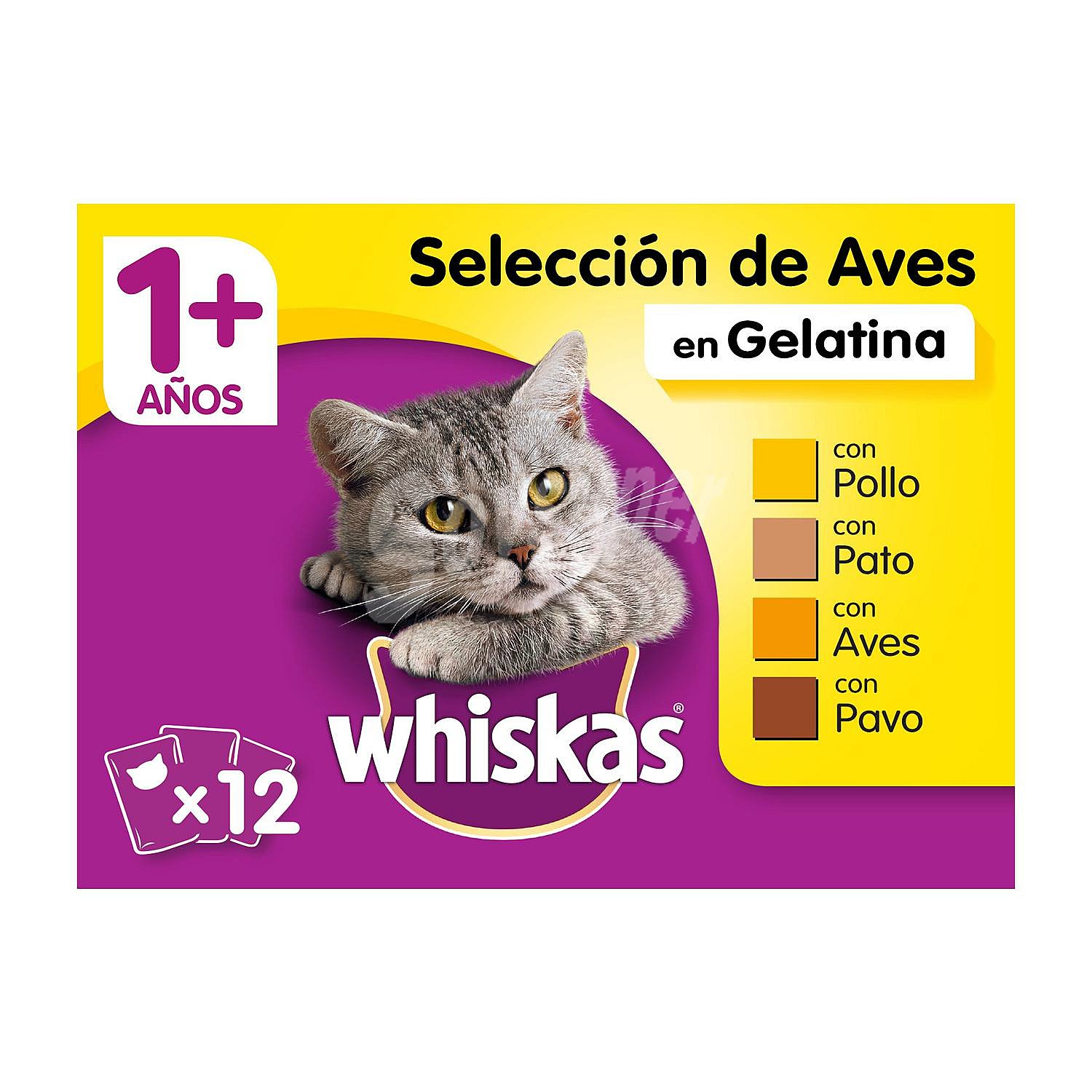 Comida húmeda selección aves en gelatina para gatos