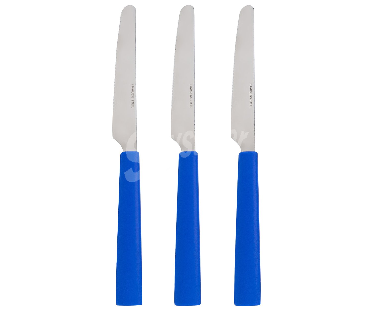 Set de 3 cuchillos de mesa con mango color azul, Blue habitat, quid