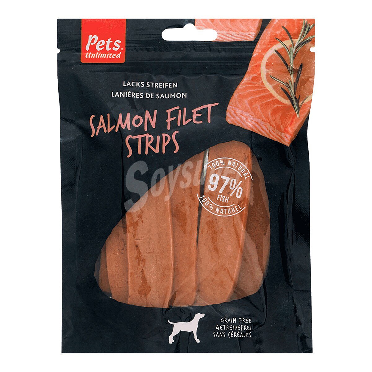 Snack en tiras grandes para perros adultos filetes de salmón Grain Free