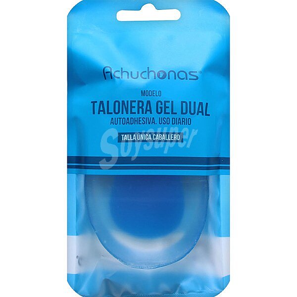 Plantilla talonera dual autoadhesiva caballero 100% gel blister 1 par