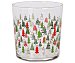 Vaso de pinta decorado con árboles navidad, 0,34 litros, cristalería.