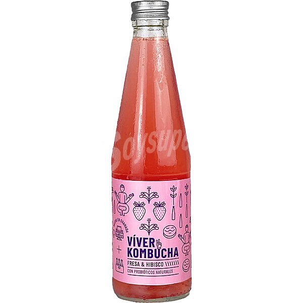 Víver Kombucha fresa e hibisco ecológico