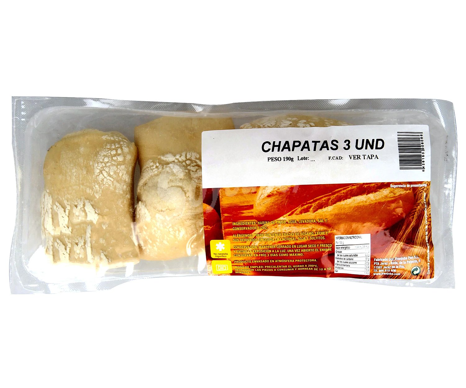 Chapatas precocidas