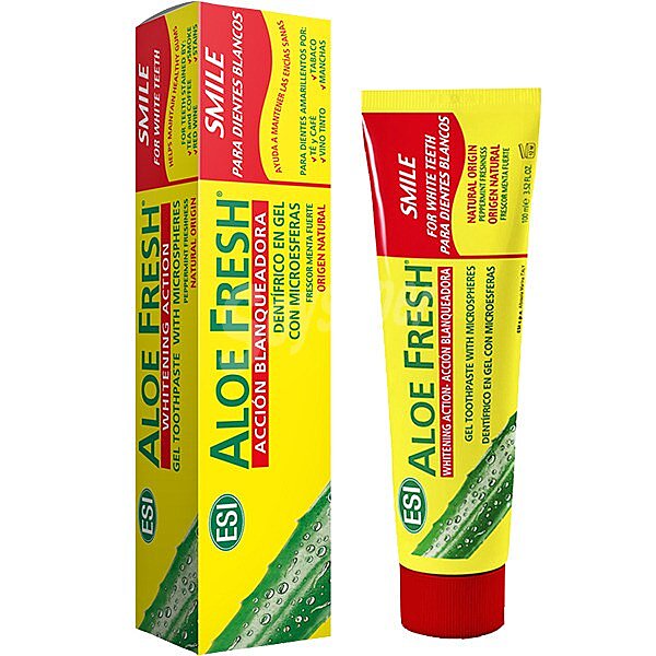 Aloe Fresh Smile dentífrico en gel con microesferas acción blanqueadora