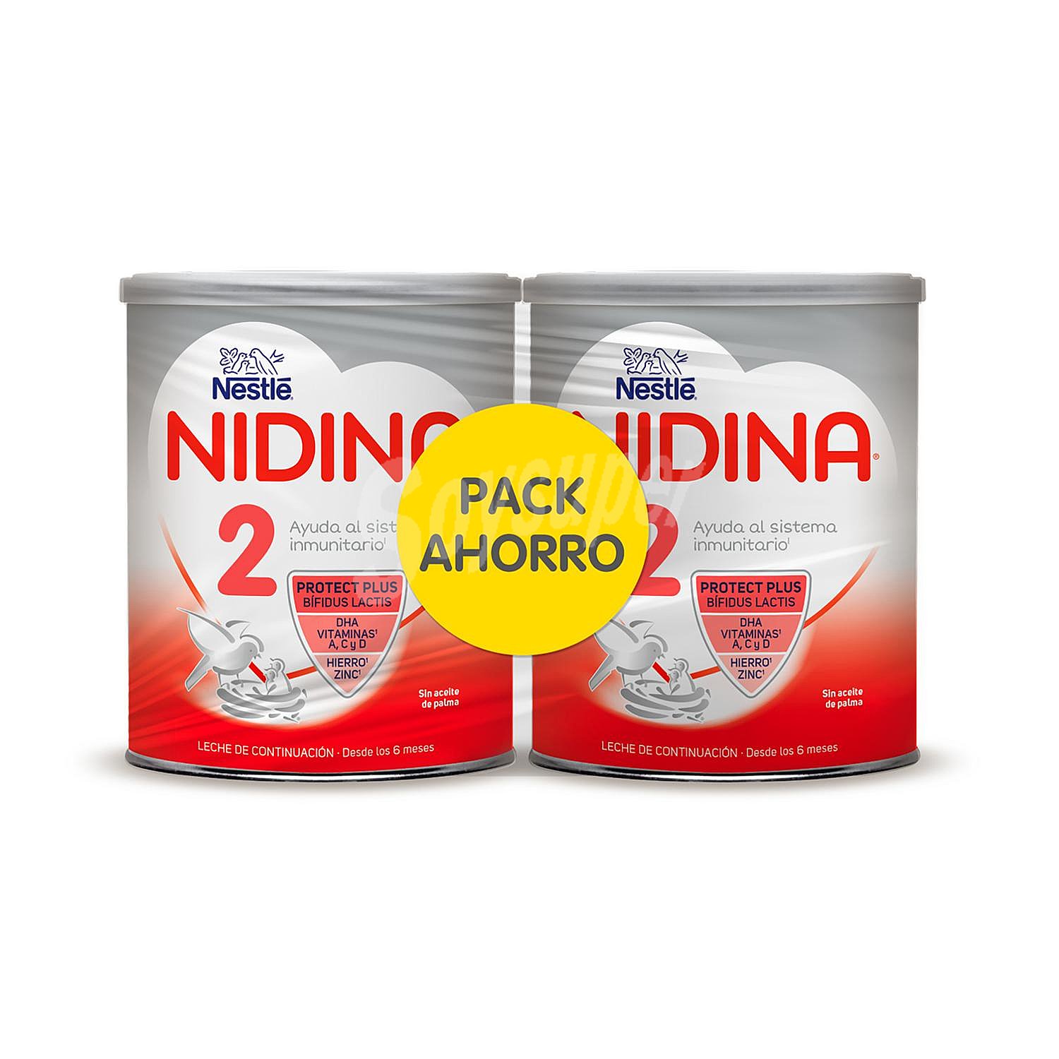 Leche infantil de continuación desde 6 meses en polvo Nestlé Nidina 2 sin aceite de palma