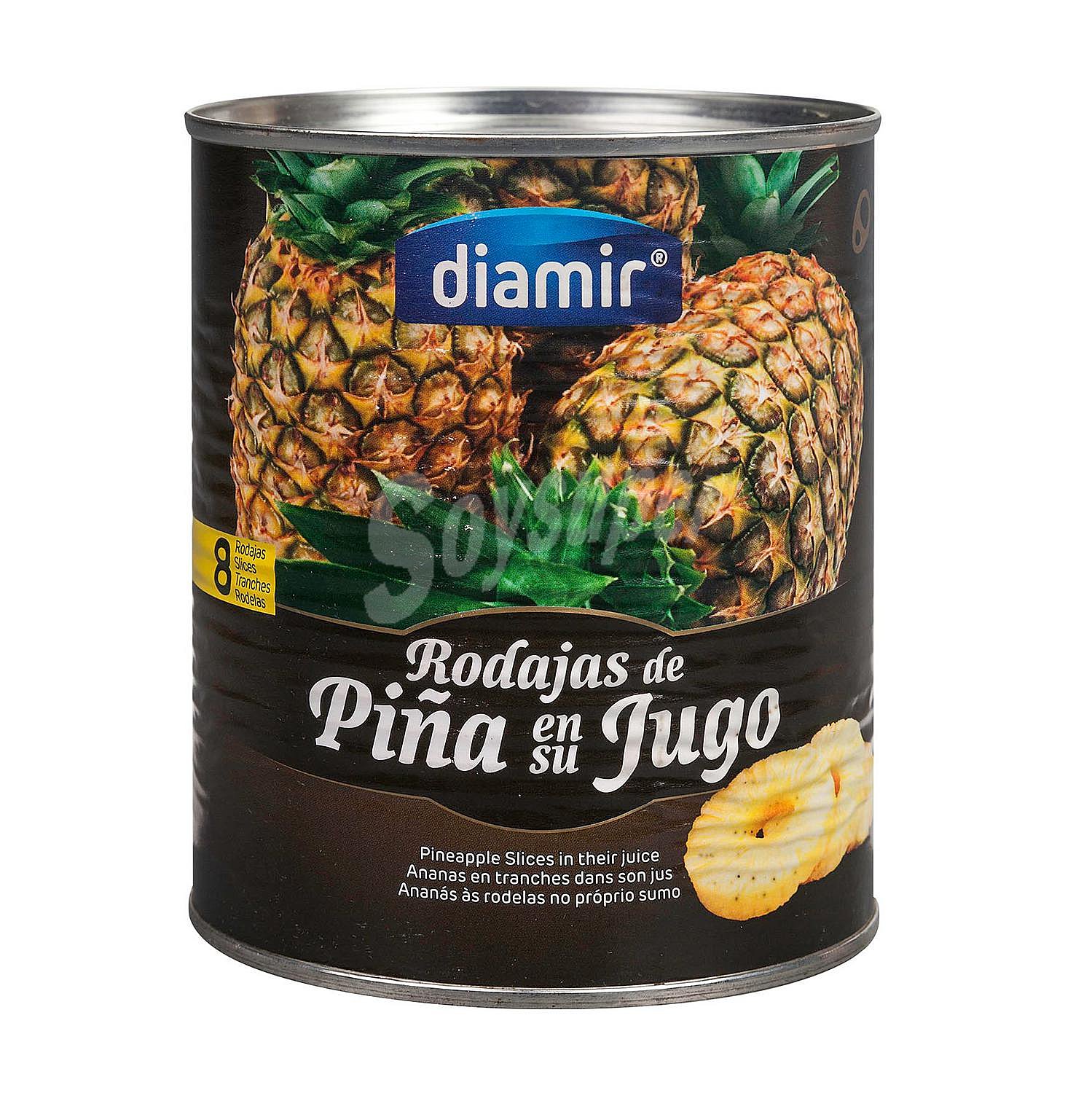 Piña en su jugo en rodajas