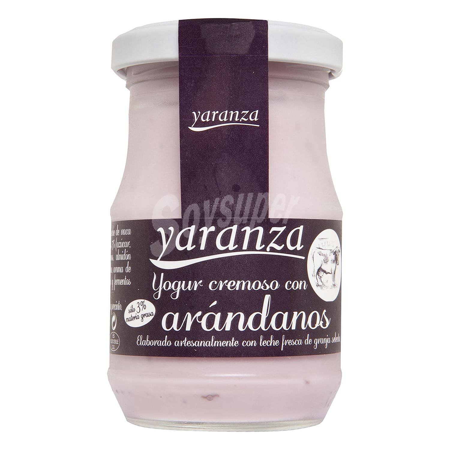 Yogur cremoso con arándanos y sin gluten