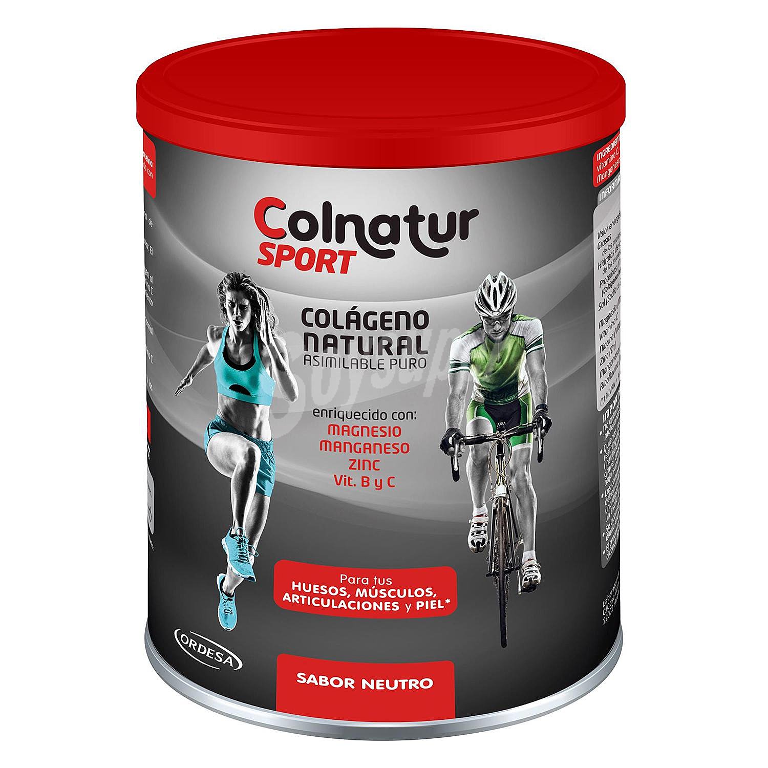 Sport colágeno natural enriquecido con magnesio, manganeso, Zinc y Vit. B y C sabor neutro