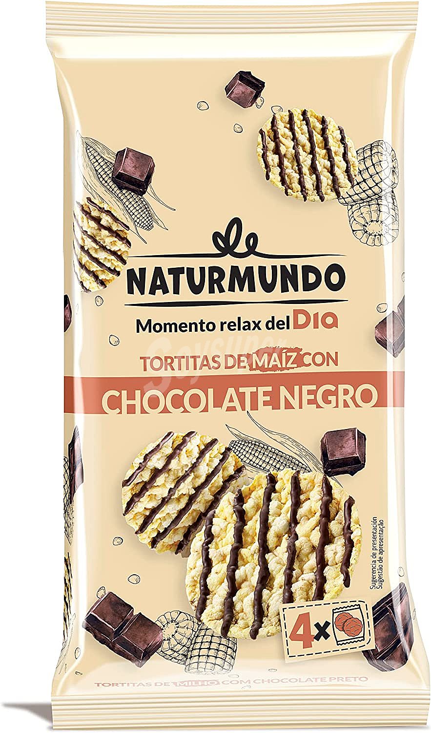 Tortitas de maíz con chocolate negro Naturmundo