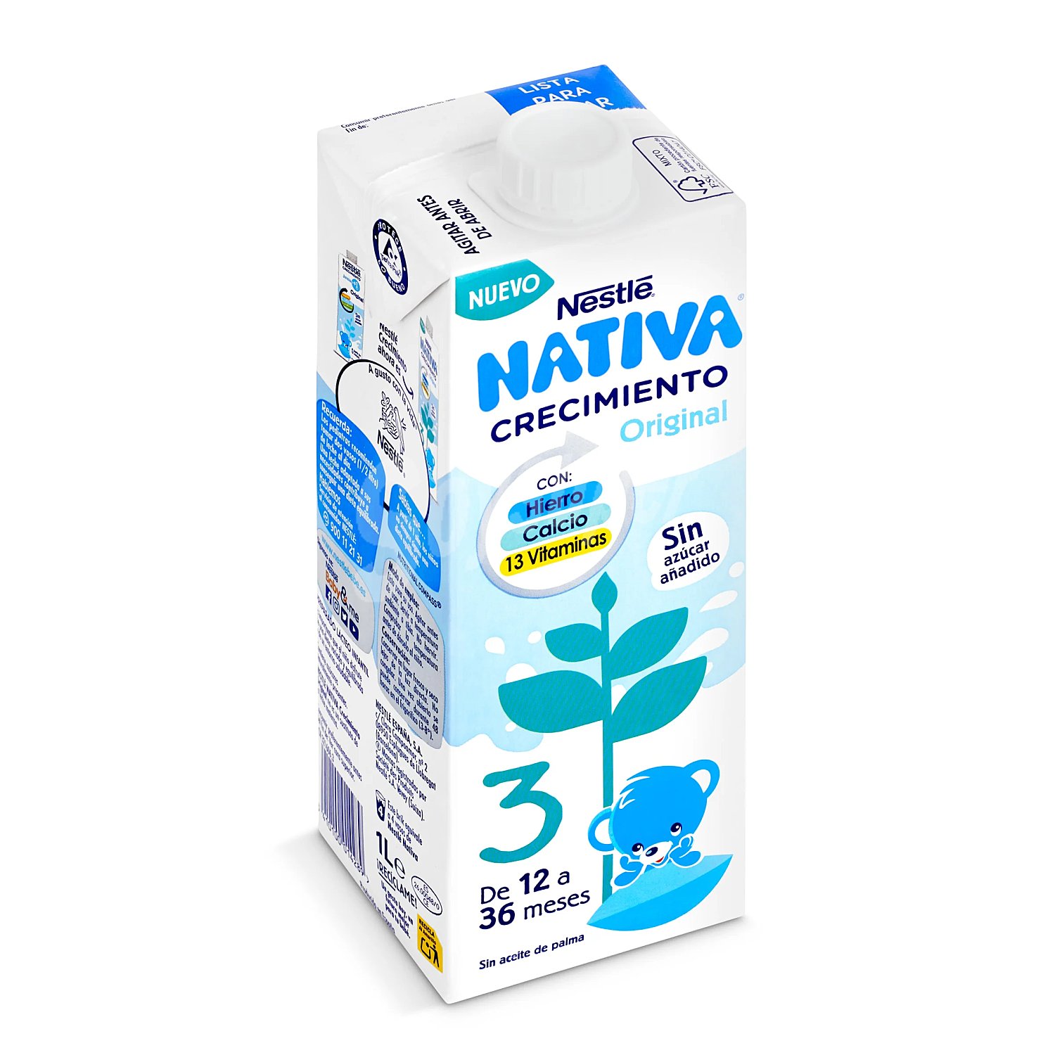 Leche (4) de crecimiento sin azúcares añadidos, de 12 a 36 meses nativa Original de Nestlé