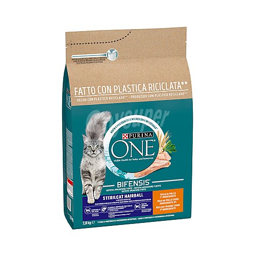 Purina ONE Comida para gatos esterilizados, anti bolas de pelo purina ONE