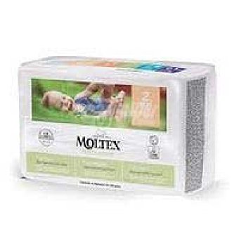 Pañal 3-6 kg Talla 2 moltex pure&nature, paquete 36 uds