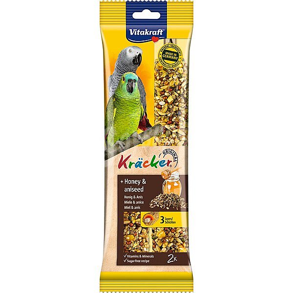 Kräcker barritas de miel y anís para loros africanos