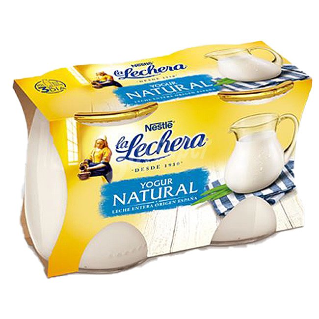 LA lechera Yogur cremoso natural elaborado con leche entera de vaca de origen español LA lechera de Nestlé