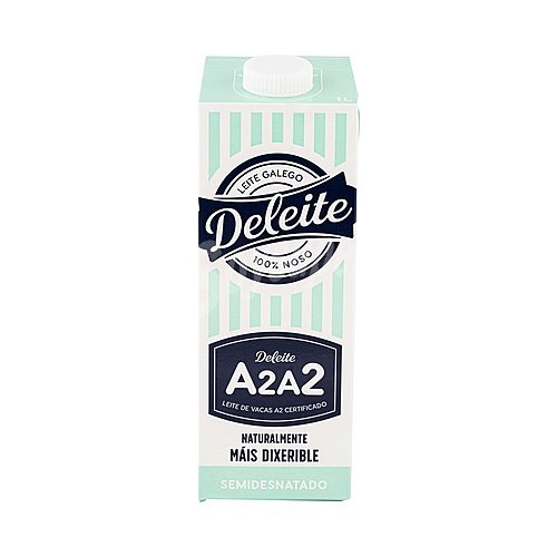 Deleite Leche semidesnatada de vaca con certificado A2A2 deleite