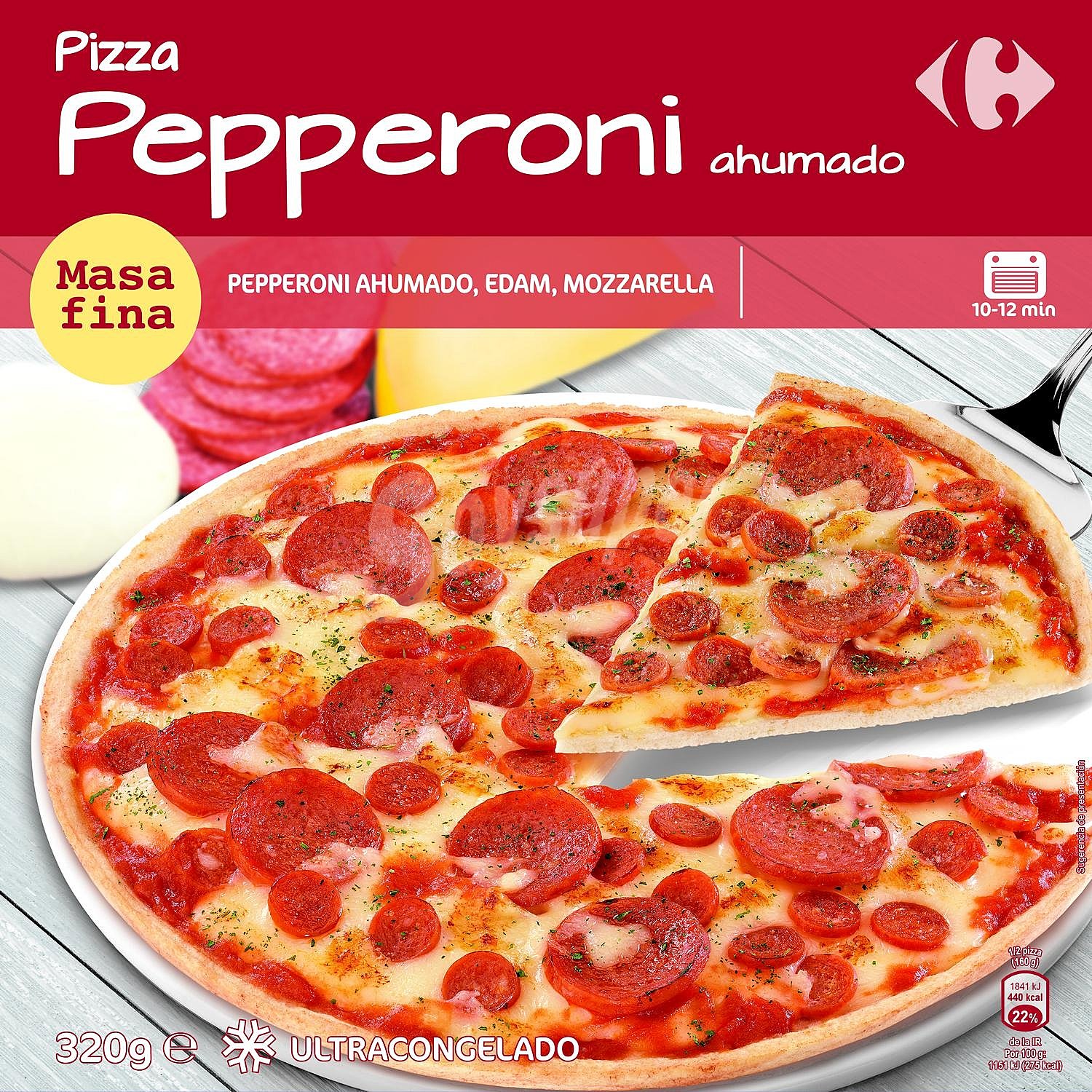 Pizza de peperoni ahumado Carrefour