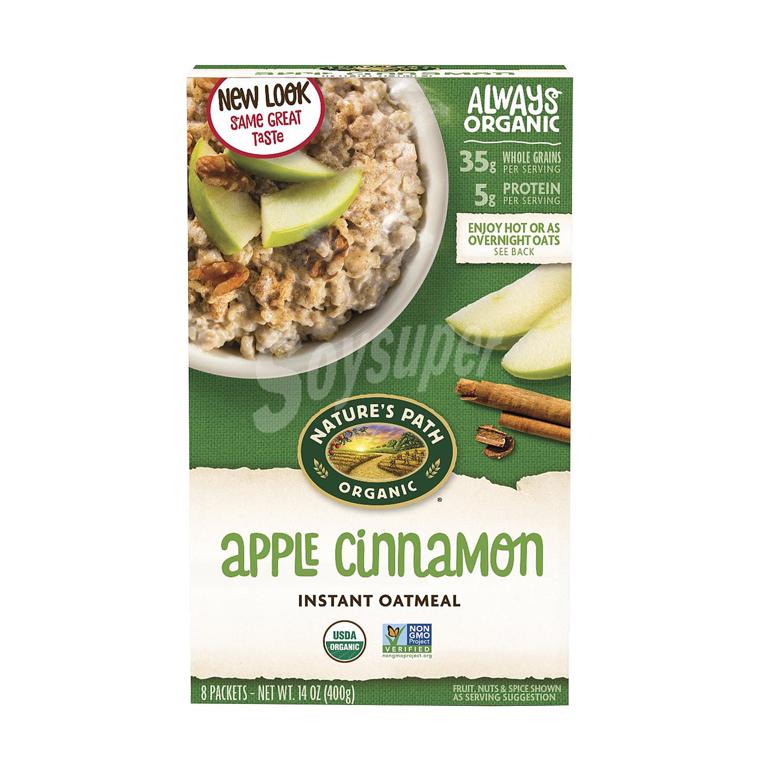 Cereales de avena con manzana y canela Nature's Path organic sin lactosa