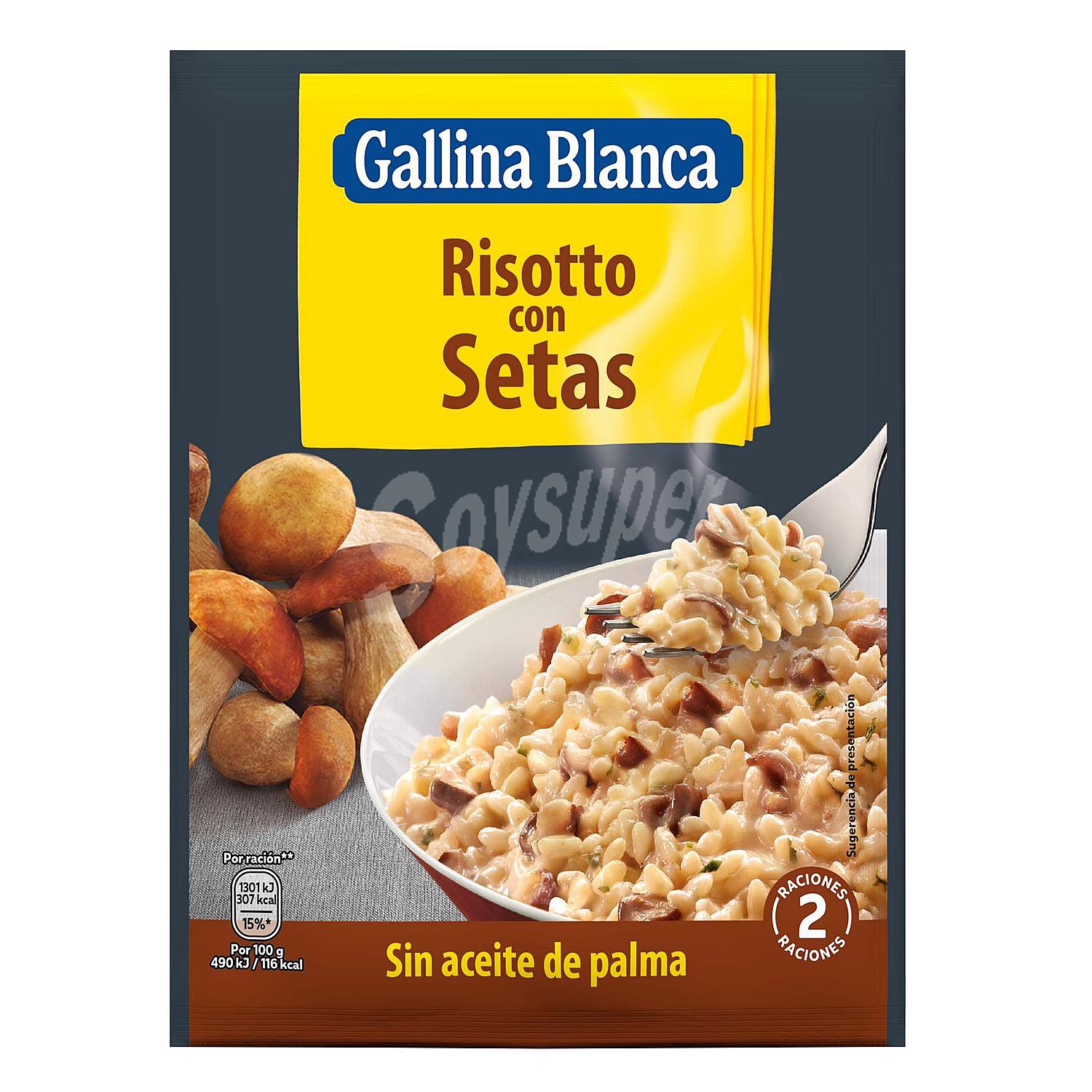 Risotto setas sobre Gallina Blanca