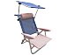 Silla de playa plegable con protector solar muy práctica para transportar, color azul o naranja, ikunik