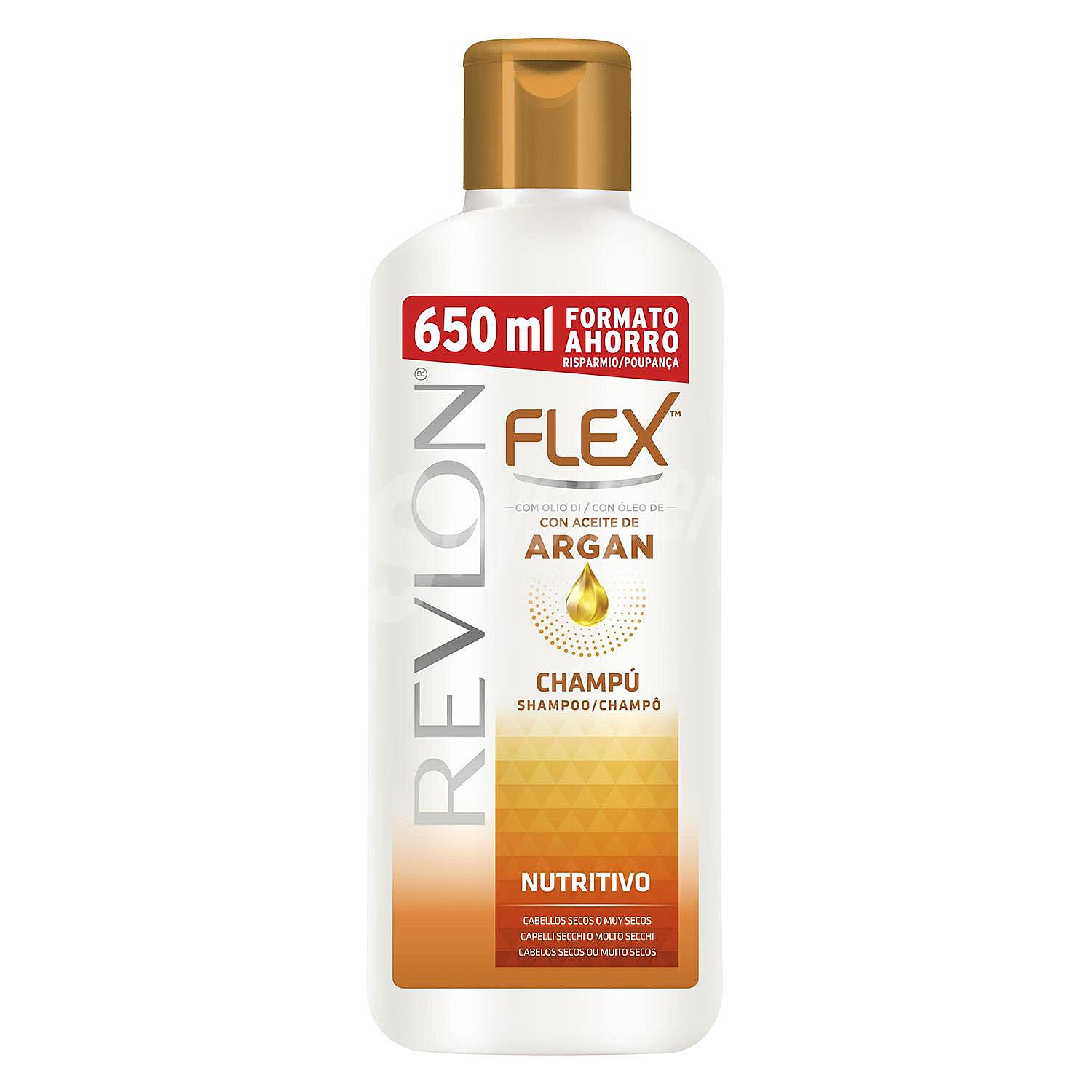 Champú nutritivo con aceite de argán para cabello seco Flex