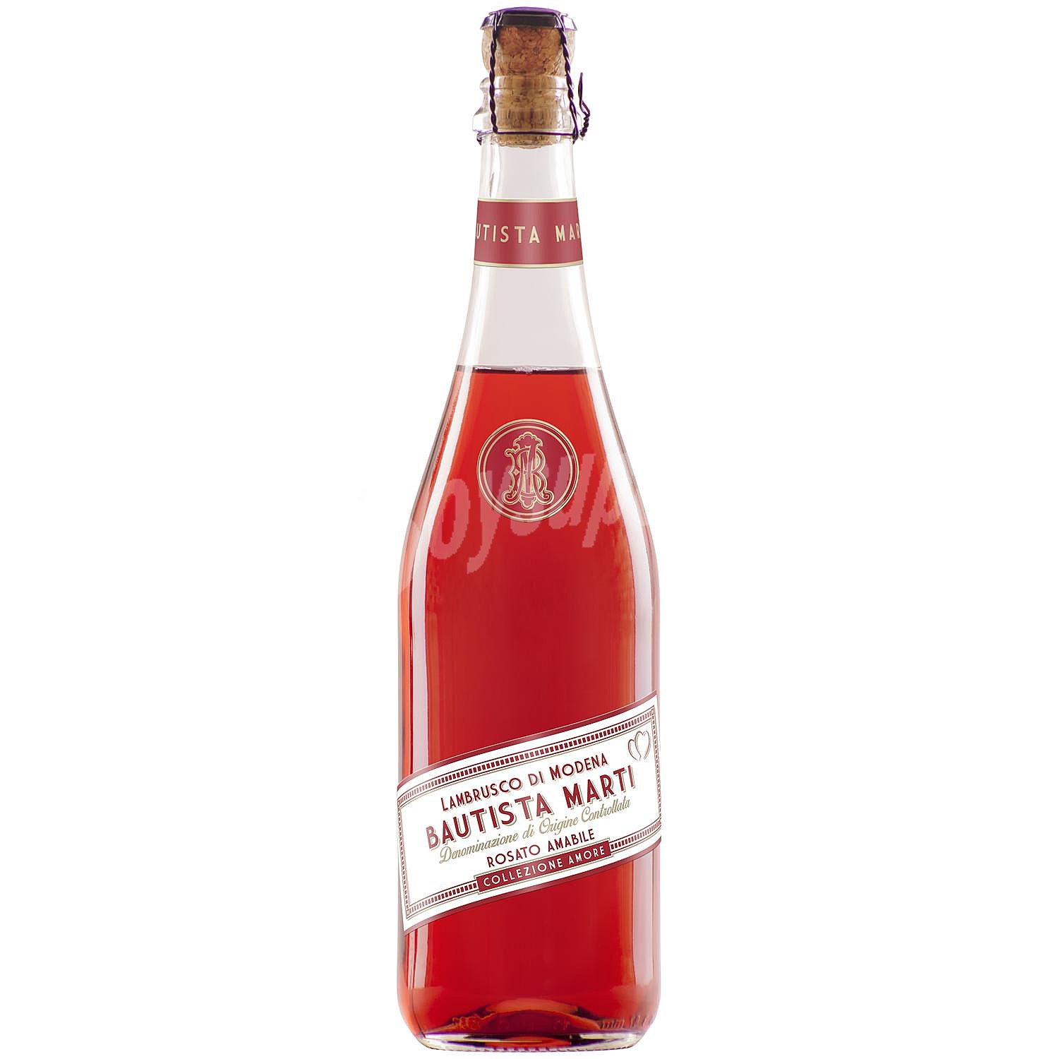 Vino Lambrusco rosado Amabile dell' Emilia Collezione Amore Bautista Marti